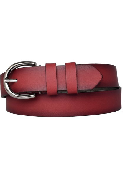 %100 Hakiki Deri, Siyah Nikel Tokalı Yavruağzı Ince Kadın Kemeri, 3cm=3cm-Kdn-03