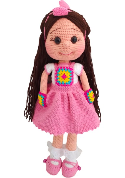 El Yapımı Pembe Elbiseli Motifbebek