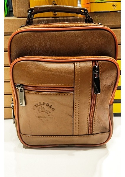 Kasalı Bölmeli Deri Erkek Çantası