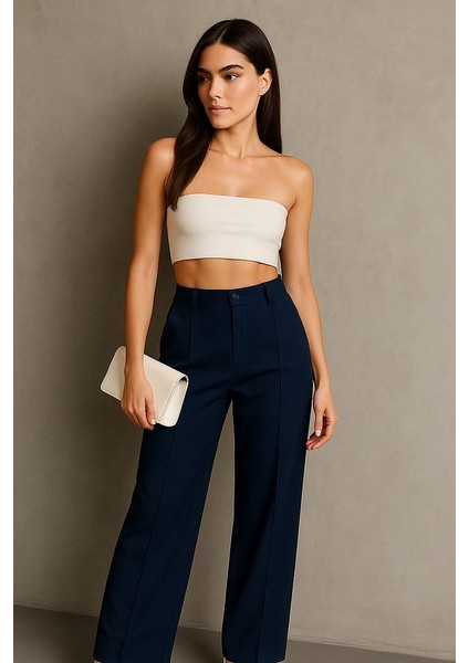 Kadın Siyah Çift Pileli Yüksek Bel Palazzo Kumaş Pantolon | Şık Ofis ve Günlük Kombinler Için fiyatları