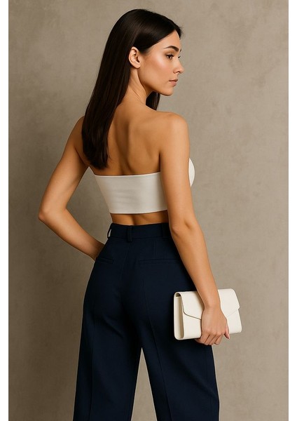 Kadın Siyah Çift Pileli Yüksek Bel Palazzo Kumaş Pantolon | Şık Ofis ve Günlük Kombinler Için