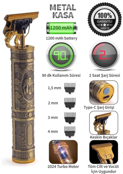 Çok Fonksiyonlu Saç ve Sakal Tıraş Makinesi, Pratik ve Güçlü Performans