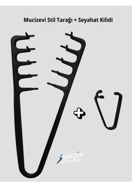 Mucizevi Stil Tarağı + Çanta Içi Seyahat Kilidi Seti