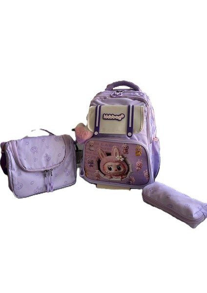 Lüks Kawaii Kore Tarzı Kız Çocuk İlkokul Sırt Çantası Termal Beslenme ve Kalemlik