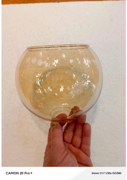 Bal Rengi Büyük Top Fanus Avize Camı ( BOY 14CM-ÇAPI 14 CM)