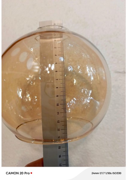 Bal Rengi Büyük Top Fanus Avize Camı ( BOY 14CM-ÇAPI 14 CM)