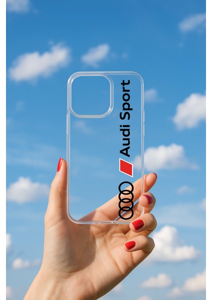 iPhone 17 Air Uyumlu Soyulmayan Audi Logo Baskılı Şeffaf Yumuşak Kılıf