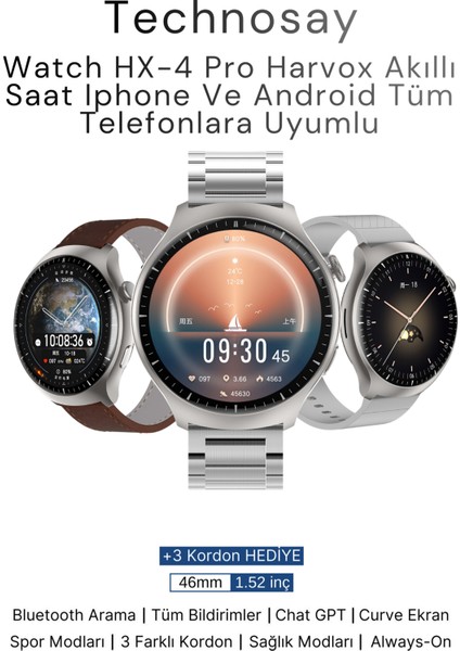 Technosay Watch Hx-4 Pro Akıllı Saat Iphone ve Android Tüm Telefonlara Uyumlu