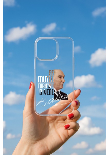 iPhone 17 Air Uyumlu Soyulmayan Atatürk Sözü Baskılı Şeffaf Yumuşak Kılıf