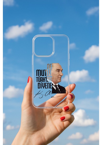 iPhone 17 Air Uyumlu Soyulmayan Atatürk Ne Mutlu Türküm Diyene Baskılı Şeffaf Yumuşak Kılıf