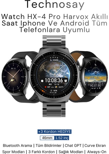 Technosay Watch Hx-4 Pro Akıllı Saat Iphone ve Android Tüm Telefonlara Uyumlu