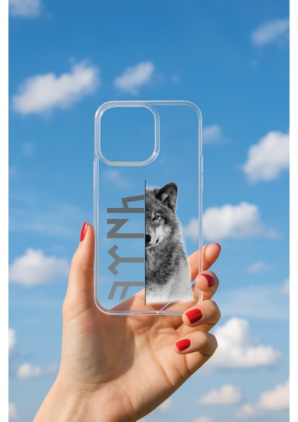 iPhone 17 Uyumlu Soyulmayan Kurt ve Türk Baskılı Şeffaf Yumuşak Kılıf