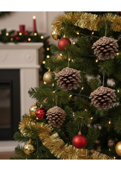 4’lü Kozalak Yılbaşı Ağaç Süsü