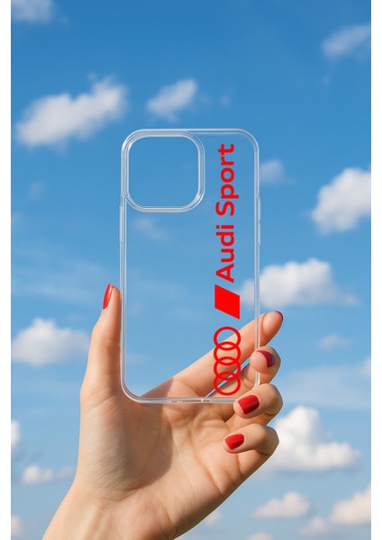 iPhone 17 Uyumlu Soyulmayan Audi Sport Baskılı Şeffaf Yumuşak Kılıf