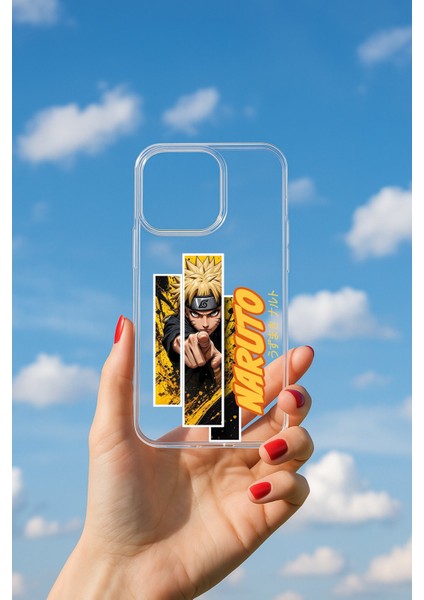 iPhone 16 Pro Uyumlu Soyulmayan Anime Baskılı Şeffaf Yumuşak Kılıf