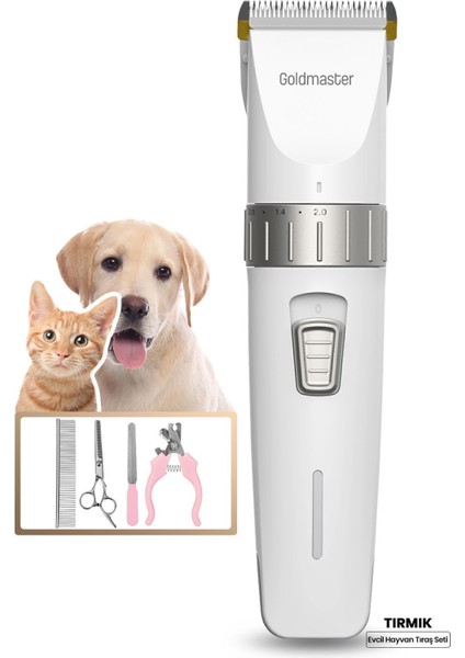 Çok Fonksiyonlu Ayarlanabilir Şarjlı Kedi Köpek Tüy Kesme Aleti