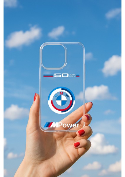 iPhone 17 Pro Uyumlu Soyulmayan Bmw M3 Power Baskılı Şeffaf Yumuşak Kılıf