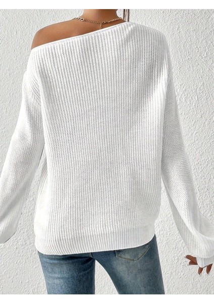 Kadın Uzun Kollu Tek Omuzu Açık Detaylı Triko Bluz modelleri