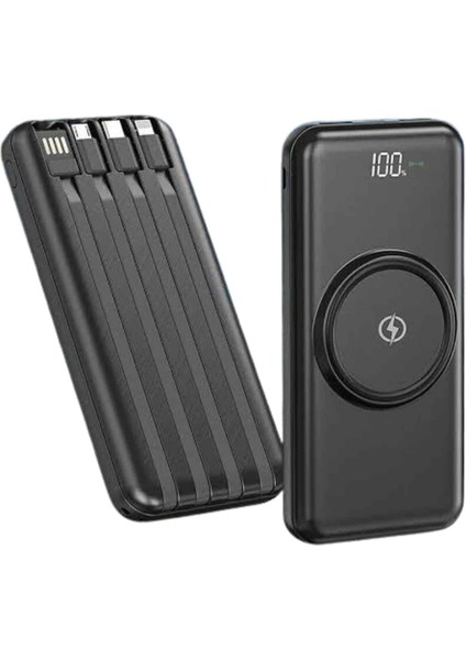 Kablosuz Çoklu Şarj Girişli 10.000 Mah Kablolu Powerbank Taşınabilir modelleri