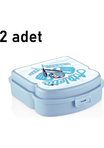 Qlux Ideas 2ADET Beslenme Kabı Okul Ofis Kamp Piknik Sandviç Tost Saklama Taşıma Kabı L-00406