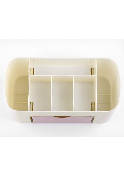 Dekoratif Masa Üstü Organizer Makyaj Manikür Aletleri Kalemlik Fırçalık Çok Amaçlı Organizer Pembe indirimleri