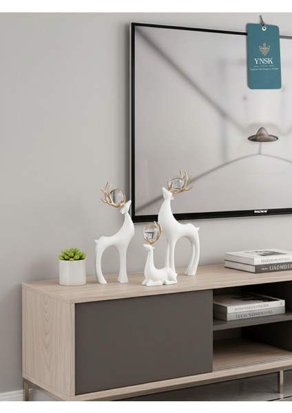 3'lü Dekoratif Geyik Biblo Seti modelleri