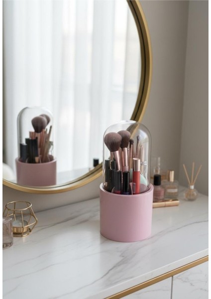 Makyaj Organizer Kapaklı Banyo Düzenleyici 6 Bölmeli