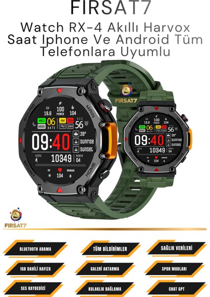 Fırsat7 Watch Rx-4 Akıllı Saat Iphone ve Android Tüm Telefonlara Uyumlu