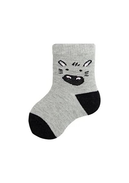 Hayvan Temalı Erkek Bebek Çorabı 3'lü Çok Renkli fırsatları