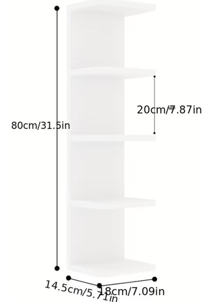 Katmanlı 5 Katlı Ahşap Duvar Rafı Depolama Rafı Beyaz 1 Adet indirimleri
