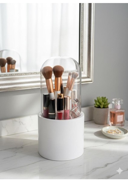 Makyaj Organizer Kapaklı Banyo Düzenleyici 6 Bölmeli