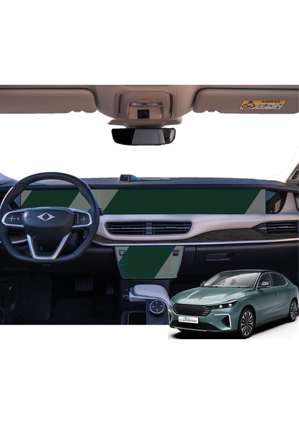 Togg T10F (2025) Uyumlu 29" Multimedya, 12.3" Gösterge ve 8" Klima 3'lü Set 9h Nano Ekran Koruyucu