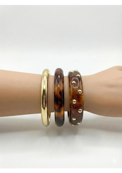 3'lü Set Bilezik - Kahverengi