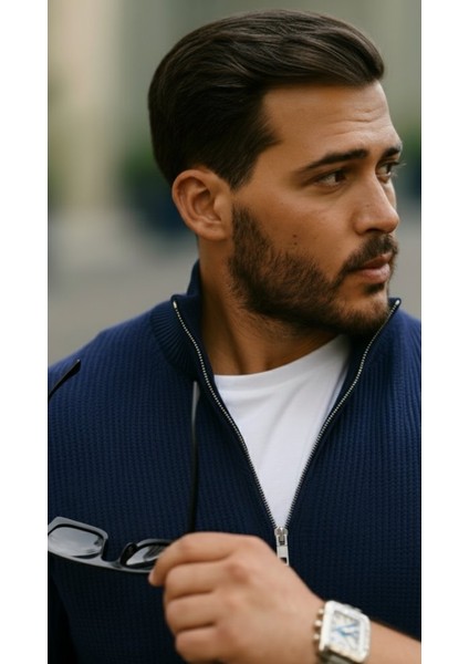 Erkek Balıkçı Zip Yaka Uzun Kollu Triko modelleri