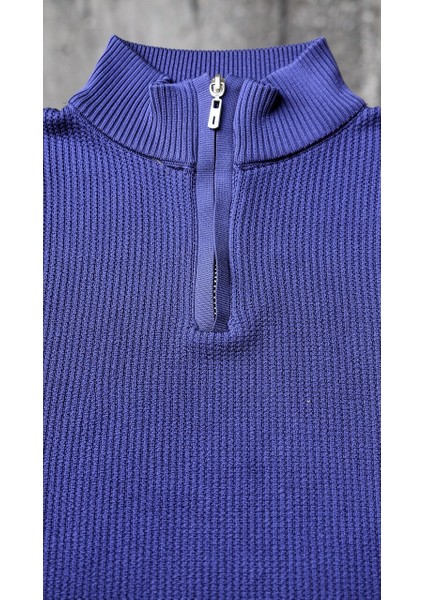 Erkek Balıkçı Zip Yaka Uzun Kollu Triko