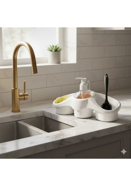 Süngerlik Kutulu Deterjan Hazneli Bulaşık Teli Sıvı Deterjan