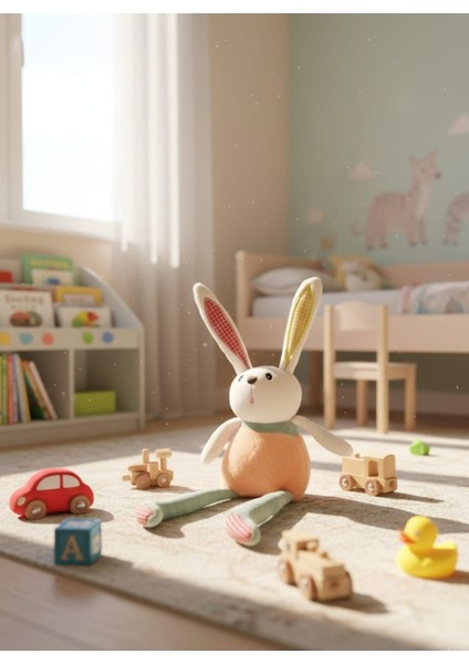 Sevimli Renkli Tavşan Peluş Oyuncak Kulaklar Uzayıp Kısalır 40 cm