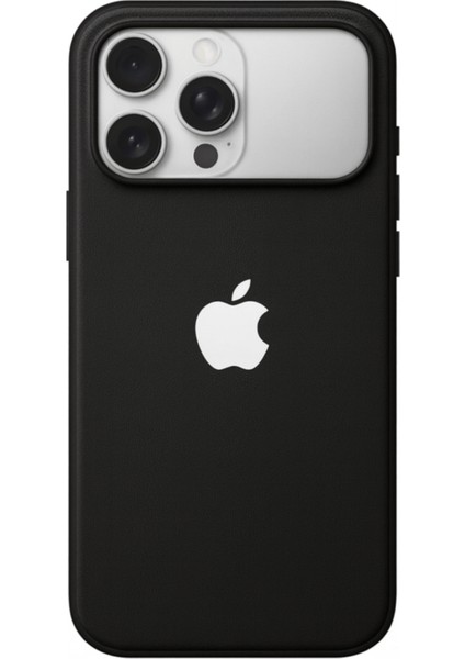 iPhone 16 Pro Uyumlu Beyaz Apple Logo Baskılı Içi Kadife Lansman Kılıf