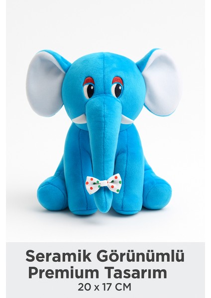 Mavi Fil Peluş Oyuncak 20×17 cm – Çocuk Odası Dekoru, Sevimli Bebek Hediyesi, Yumuşak Peluş Figür modelleri