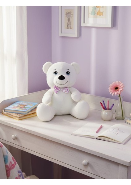 Sevimli Peluş Ayıcık Oyuncak Beyaz Papyonlu fiyatları