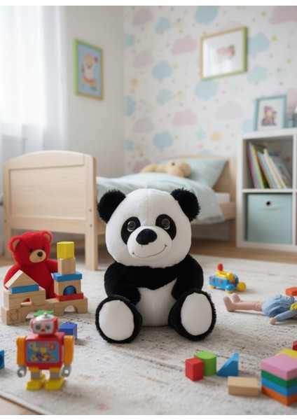 Peluş Sevimli Oturan Panda Kız Erkek Çocuk Oyuncak