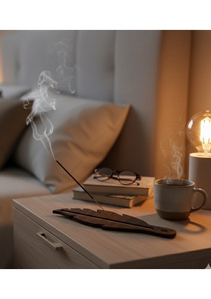 Yaprak Detaylı Tütsülük 25 cm Ahşap Şık fiyatları