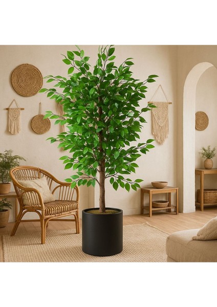 Yapay Ağaç Benjamin 150 cm Dolgun Yapraklı Lux Metal Saksı Dahıl modelleri