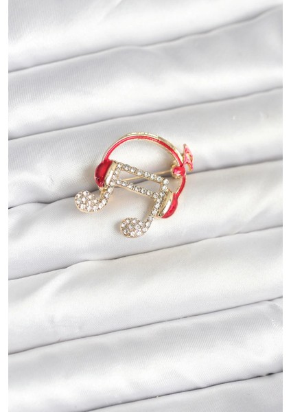 Kulaklıklı Nota Model Broş