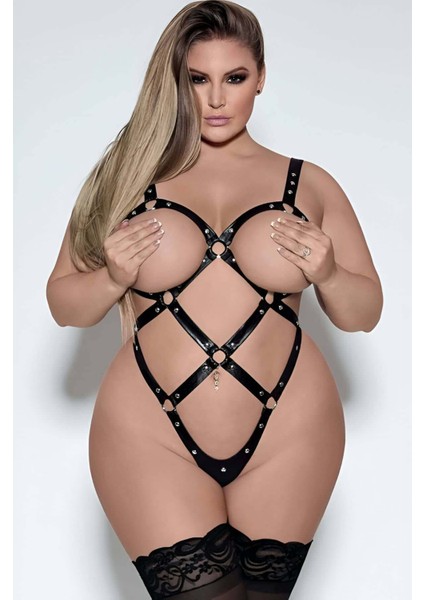 Kadın Siyah Büyük Beden Fantezi Giyim - BRF542