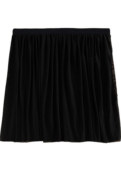 Kadın Siyah Tül Beli Lastikli Etek Görünümlü Pareo modelleri