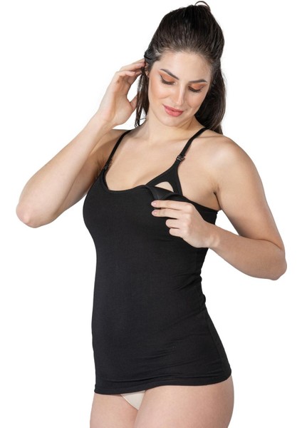 Siyah Mı Emay 1413 Modal Cotton Kaplı Emzirme Atlet