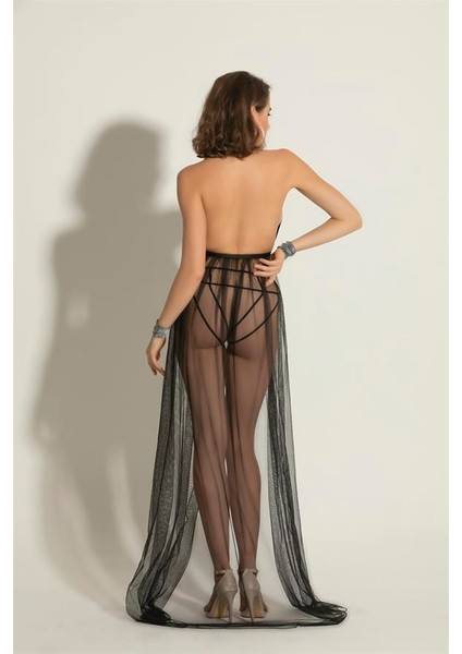 Fantezi Simli Elbise, String Takım Siyah/gümüş (BRF6062) fiyatları