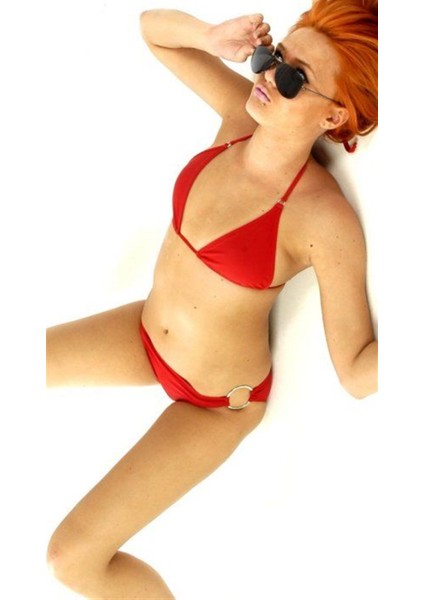 B120606 Ateş Kırmızısı Bikini Takım