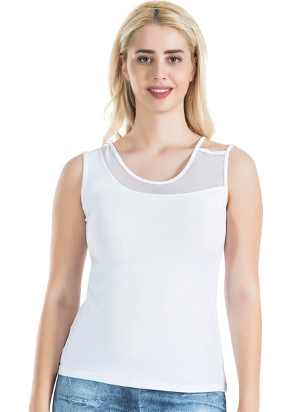 Geniş Transparan Askılı Kadın Atlet 180